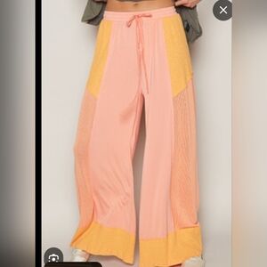 POL Colorblock Wide-Leg Pants